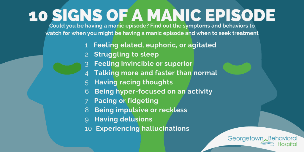 10 Signs of a Manic Episode infographic