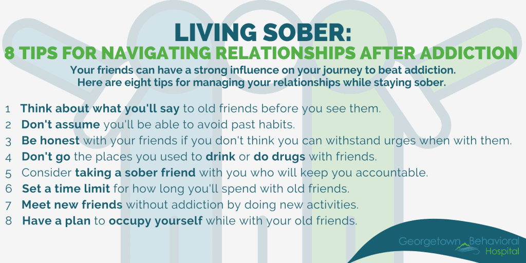 Living Sober 6 Tips for Navigating Relationships After Addiction Infographic